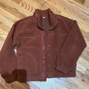 Rust colored fuzzy jacket